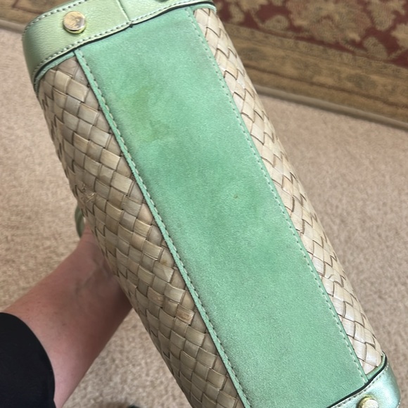 Coach boxy straw and suede/leather tote with original hang tag - Picture 11 of 11